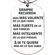 Street 1pc Spanish Inspirational Gift Keychain For Women Men Motivational Quotes Keyring Birthday Gr