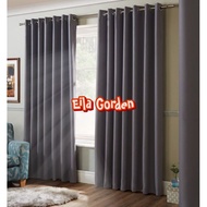 Plain Blackout Curtains Imported Doff 6 Waves Dark Grey