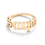 COLORFUL BLING Constellation Rings for Women, 12 Zodiac Old English Letter Adjustable Stainless Stee