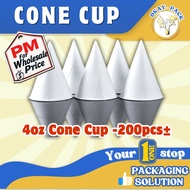 4OZ DISPOSABLE PAPER CONE CUP / PANTRY CUP 200PCS±