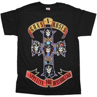 Guns N Roses Appetite Destruction Cross Series High Quality Short Sleeve T-Shirt Men's Sports Fitness Plus Size Top Casual Tee