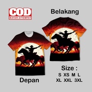 Cool Full Print Western Cowboy T-Shirt | New Cowboy Picture T-Shirt AOP INDONESIA