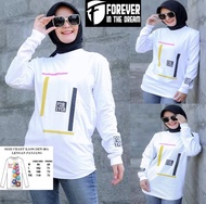 KAOS OVERSIZE WANITA MOTIF DTF / ATASAN WANITA KEKINIAN / KAOS OVERSIZE WANITA PANJANG LENGAN 7/8/