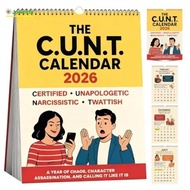 JOWENTY Funny Adult Calendar, 12 Months English Version C.U.N.T. Calendar, Planner 2026 Thick Paper 