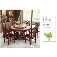 Marble Dining Table and Chair round Round Table round Table with Turntable Solid Wood Marble round Dining Tables and Chairs Set