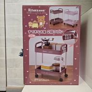 日版 鬆弛熊 可愛小屋主題 雙層收納架推車 Rilakkuma 拉拉熊 小白熊 牛奶熊 奶油熊 甜心熊 Korilakkuma 豬鼻雞 鼻窿雞 黃色小雞 小黃雞 Kiiroitori 茶小熊 蜜茶熊 