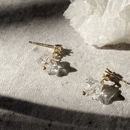 【梅爾卡巴。迷你精緻小耳墜】天然白水晶、魔卡巴幾何多面體i