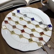 Cloth qi Lati Italian Brushed Mini Small Four-leaf Clover Five-Flower Laser Bracelet for Women in Vi