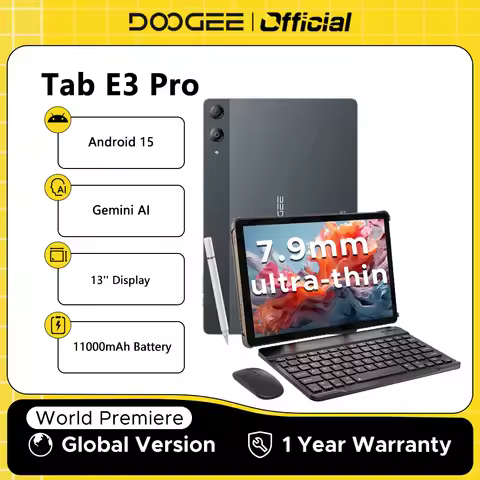 World Premiere DOOGEE Tab E3 Pro Tablet Gemini AI 13'' Screen Android 15 8GB 256GB 7.9mm Ultra-thin 