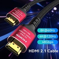 10k 8K HDMI Cables 2.1 , Certified 48Gbps HDMI, Ultra High Speed Braided HDMI Cord (8K60 4K120 144Hz) HDCP 2.2&amp;2.3, eARC,HDR10, Compatible Roku TV/PS5/HDTV/Blu