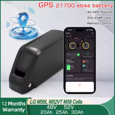 21700 GPS 52V 48V 20Ah 25Ah 30Ah Ebike Battery Downtube Lithium lion Polly Battery 250W-1800W