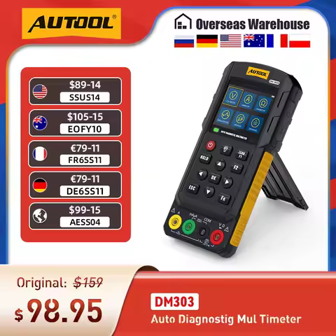 AUTOOL Automotive Multimeter Car Circuit Tester with K/CAN/Oscilloscope/Cranking/Analog Signal/Injec