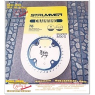 38T CHAINRING STRUMMER 38T GEAR DISC Bcd 104 ROUND ALLOY BLACK MTB BMX Bike