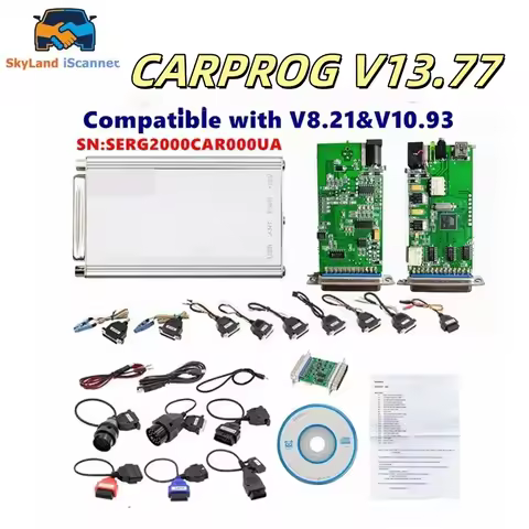 Best Online Carprog 13.77 Full Adapters With keygen Car Prog For Airbag/Radio/IMMO ECU Repair Tool