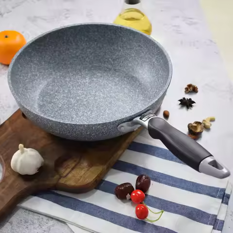 28cm Durable Non-Stick Wok Frying Pan Ceramic Pot Home Steak Skillet Pancake Fried Induction Cooker 
