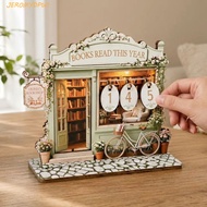 JEROMY Wooden Reading Tracker, 2D Flat Vintage Book Tracker Sign, Classic Book Calendar Fairy House 