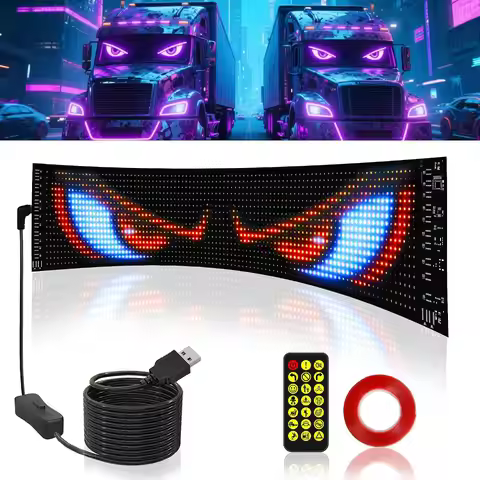 Bluetooth LED Matrix Pixel Panel Truck Eye Night Light APP Controlled DIY Programmable Flexible for