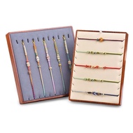 Jewelry storage box Hand-Braided Rope Display Props Hand Rope Tray Wood Grain Leather Knot Wenchang 