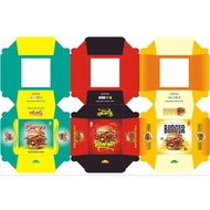 Burger Paper 10x10x8 cm contents 100 pcs Burger Box/ Burger Box/ Burger Packaging/ Burger Packaging/