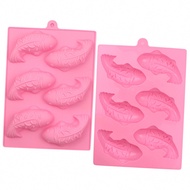 Creative 6 Holes Fish Carp Silicone Cake Molds 3D Soap Making Mold Chocolate Ice Cream Mould Dessert