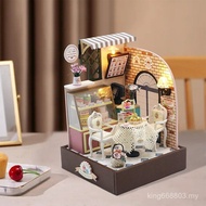 Hongda diy Doll House Miniature Handmade Building Blocks 3D Wooden Puzzle Doll House Small Hand-Made
