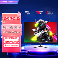 Expose Gaming Monitor 24 Inch curved Pc Black Monitor Desktop computer 24 inch 75HZ IPS white Monitor
