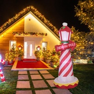 [SzxflieaeMY] Christmas Inflatable North Pole Lighthouse Funny Party Decor Scene Layout 70.87inch Ta