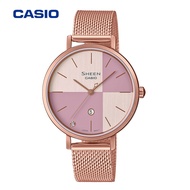 Casio SHE-4547PGM นาฬิกาผู้หญิง SHEEN นาฬิกาเรียบง่ายแสดงวันที่กันน้ำ Sapphire นาฬิกากันน้ำ Watches 