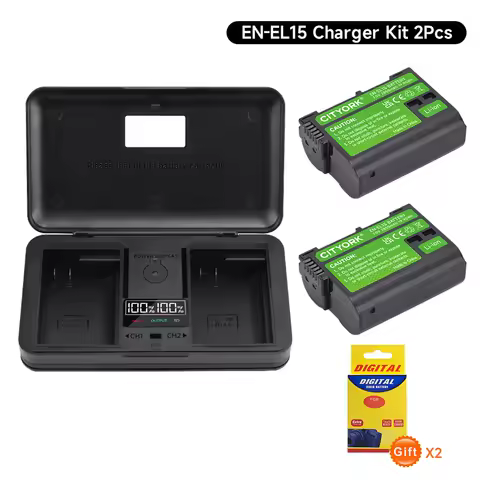 EN-EL15C EN EL15 EN-EL15 EN EL15B EL15A Battery With Charger Case for NIKON D7000 D7100 D7500 D500 D