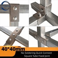 LUUMXAI Square Tube Connector, galvanizing solderless Pipe Fixed Joint,  carbon steel Fixed Pipe Cla