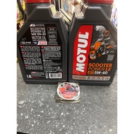MOTUL SCOOTER POWER LE 4T Oil 5W-40 100% SYNTHETIC 1.5 Liter Sesuai for Yamaha X-Max