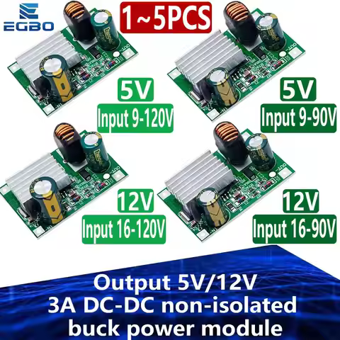 1~5PCS EGBO DC 5V 12V Step Down Module Converter Power Supply Non-isolated Stabilizer 9V-90V 9V-120V