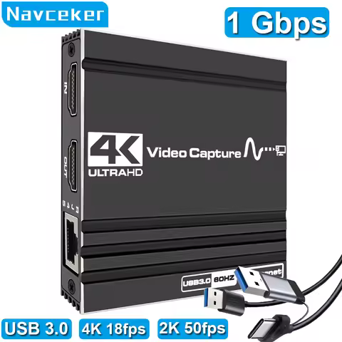 USB 3.0 Video Capture Card HDMI 1Gb Ethernet RJ45 to USB/Type-c Game Grabber Record ms2131 for Switc