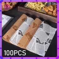 100pcs 15x15cm Wax Coated Oil-Proof Paper Bread Sandwich Plate Mat Food Packaging Accessory