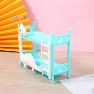 【Cozy Cottage】 1Pcs Dollhouse Miniature Dinosaur Doll Bunk Bed Double Bed Model DIY Scene bago