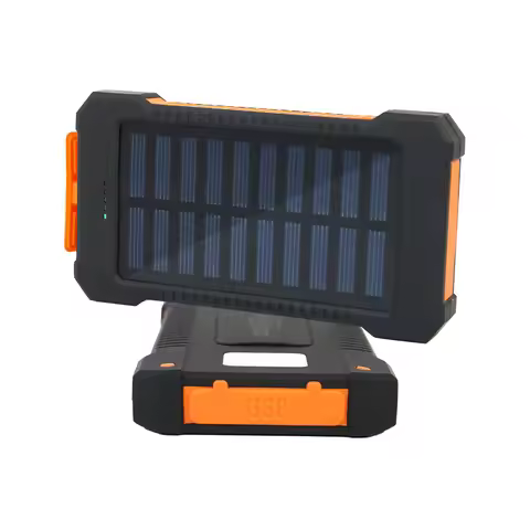 26800mAh Solar Power Bank Wireless Fast Charging 4 Wires PD18W Portable Waterproof with Flashlight F