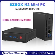 SZBOX N2 Mini PC Intel N100 N150 DDR4 3200MHz SSD HDMI*2(Max 4K 60Hz) Desktop Office Computer