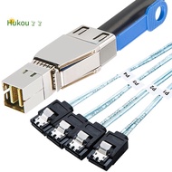 Mini SAS HD SFF-8644 to 4 x  7Pin Hard Disk Cable 12Gbps Server External Hard Disk High-Speed Cable 