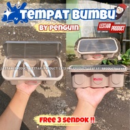 (3 PCS) SPICE BOX WITH FREE 3 PCS SPOONS | KITCHEN SPICE BOX | POWDER SPICE BOX | SPICE STORAGE PLAC