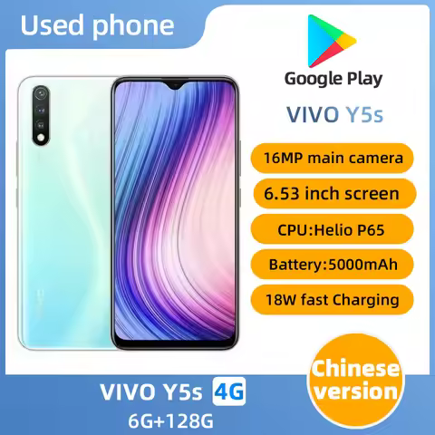 VIVO Y5S 4g 128GB ROM 6.53in 2340x1080px Android CPU Helio P65 Used Phone
