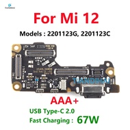 AAA+ For Xiaomi Mi 12 Dock Connector USB Charger Port Flex Cable Board Type C Microphone Board Fast 