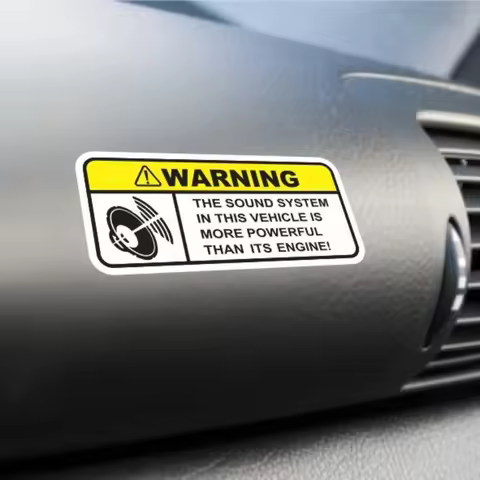 2pc 46 X 102 mm Funny Sound Warning Sticker Car Sticker Vinyl Decal