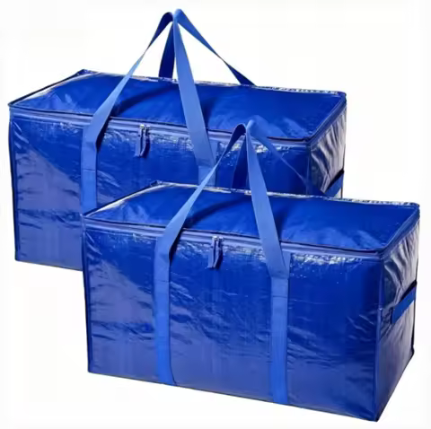 1pc Extra Large Moving Bags with Zippers Carrying Handles Heavy Duty Storage Tote Moving Boxes for S