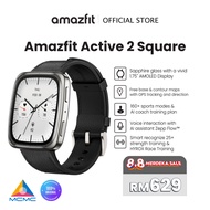 Amazfit Active 2 Square Smart Watch 43mm, GPS Maps with Direction, Fitness Tracker, 10 Day Battery, 