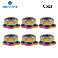 Wanyifa Titanium Nuts 6AL/4V(TC4)Tiเกรด5 M6 X 1.0Mm Pitch Flange Hex Nut For Cycling Parts อุปกรณ์จั
