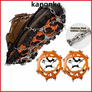KANGNKA Ice Grippers, 8/10 Teeth Non-slip Ice Shoes Spike,  Lightweight Ice Snow Shoes Spikes for Sh