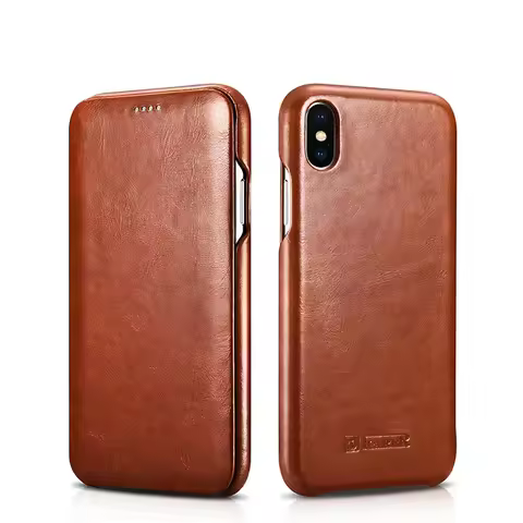 Folio Case for iPhone X Genuine Leather Case Flip Phone Case For iPhone X