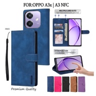 Case For OPPO A3x - Leather Wallet Case - Wallet Case Wallet Leather Flip Case