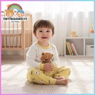 Tinytreasures19 Nb-5yrs old Longsleeve Pajama Pure Cotton Set for Girl Kids Fashion OOTD Sleepwear B