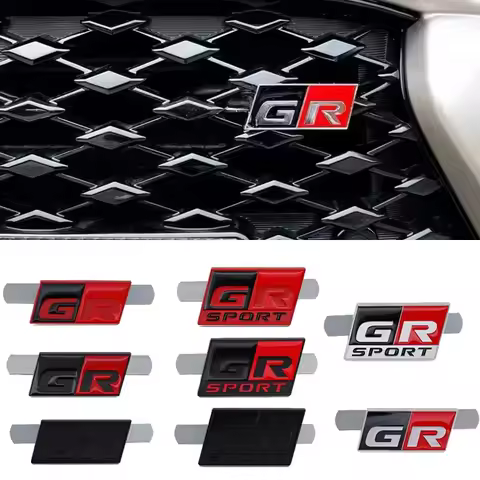 Car Front Head Grille Badge Emblem for GR Sport Yaris 86 Hilux Supra C- HR Aqua Auris Camry Prado Co